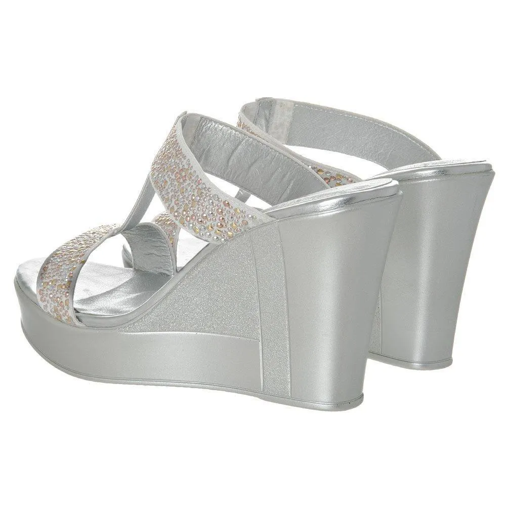 Tiffany 2 Strap T-Bar Platform Wedge Mule