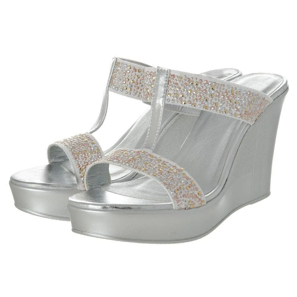 Tiffany 2 Strap T-Bar Platform Wedge Mule
