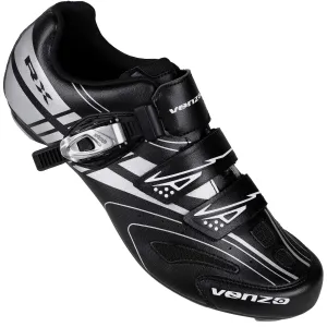 Venzo RX Bicycle Unisex Men's or Women's Road Cycling Riding Shoes - Compatible with Peloton for Shimano SPD & Look ARC Delta - Perfect for Indoor Indoor Road Racing Bikes Black 45