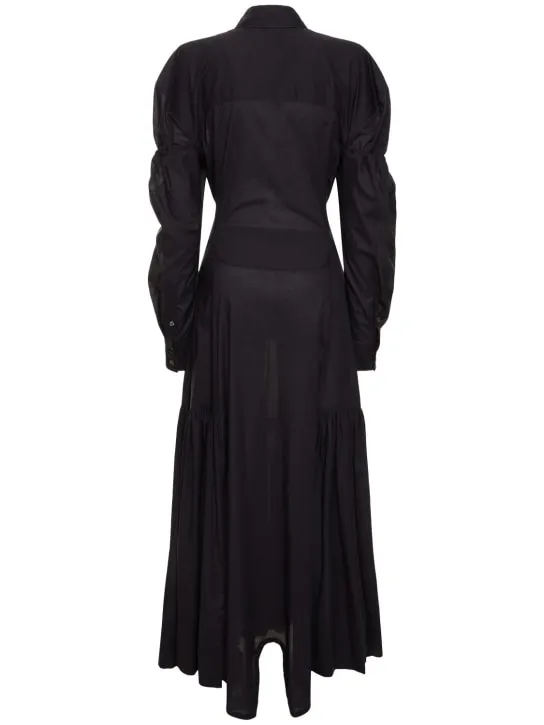 Vivienne Westwood   Ls Kate lace up poplin midi dress 