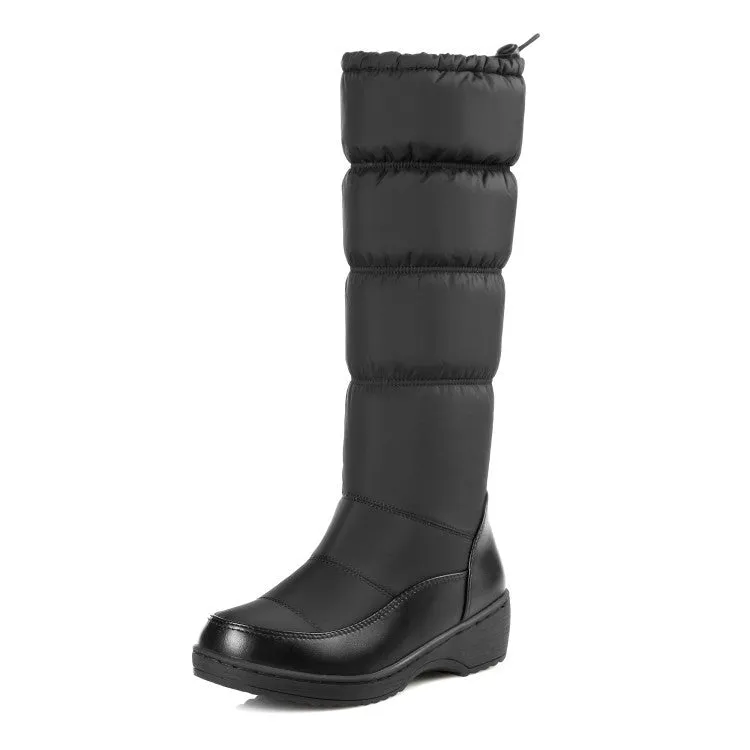 Water-proof Antiskid Knee High Snow Boots Wedge Heels Shoes for Woman 2472