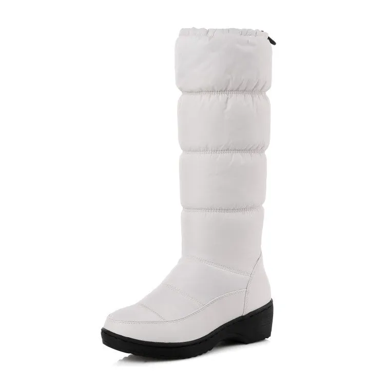 Water-proof Antiskid Knee High Snow Boots Wedge Heels Shoes for Woman 2472