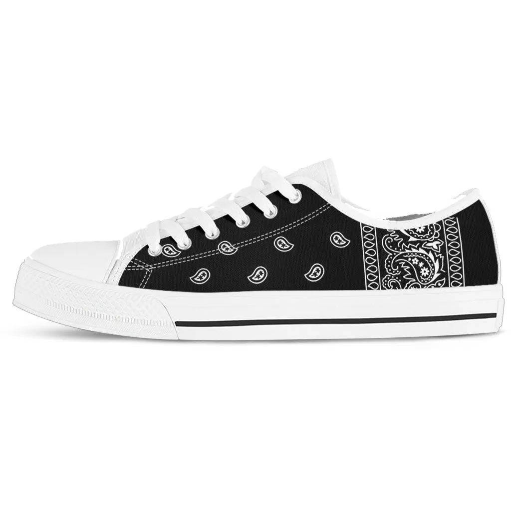 White Bandana Women's Low Top Shoes