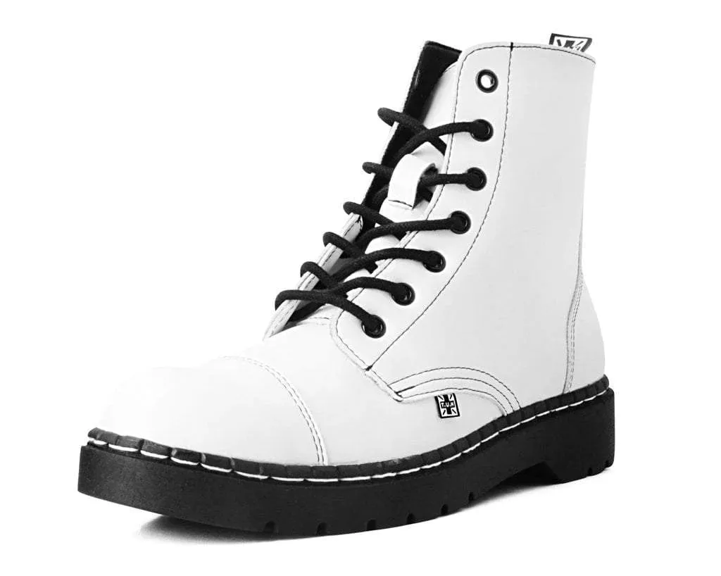 White TUKskin™  7-Eye Capped Toe Boot