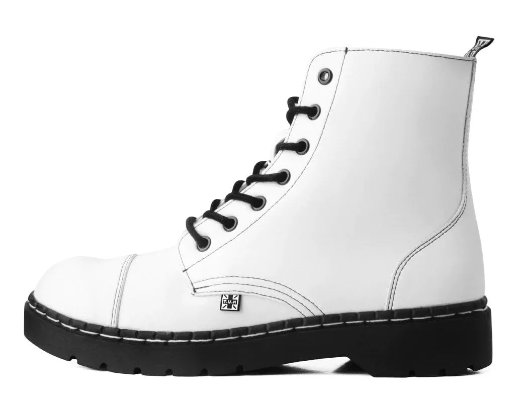 White TUKskin™  7-Eye Capped Toe Boot