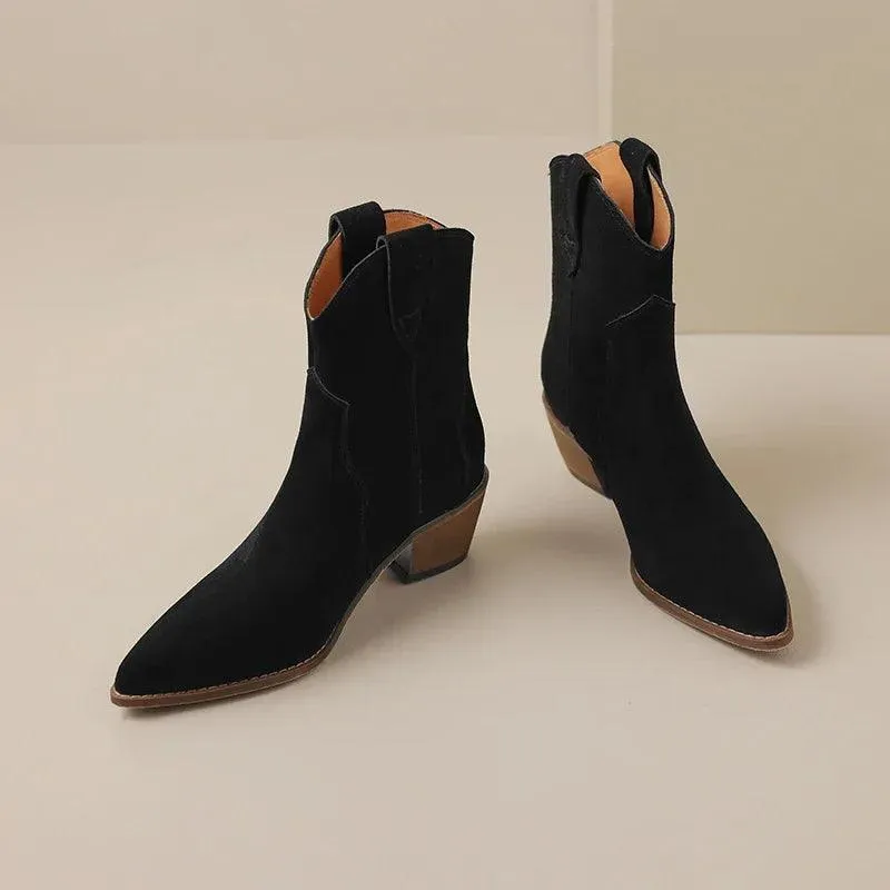 Women's Casual Shoes: Chelsea Pointy Toe Wedge Ankle Boots - TSS182