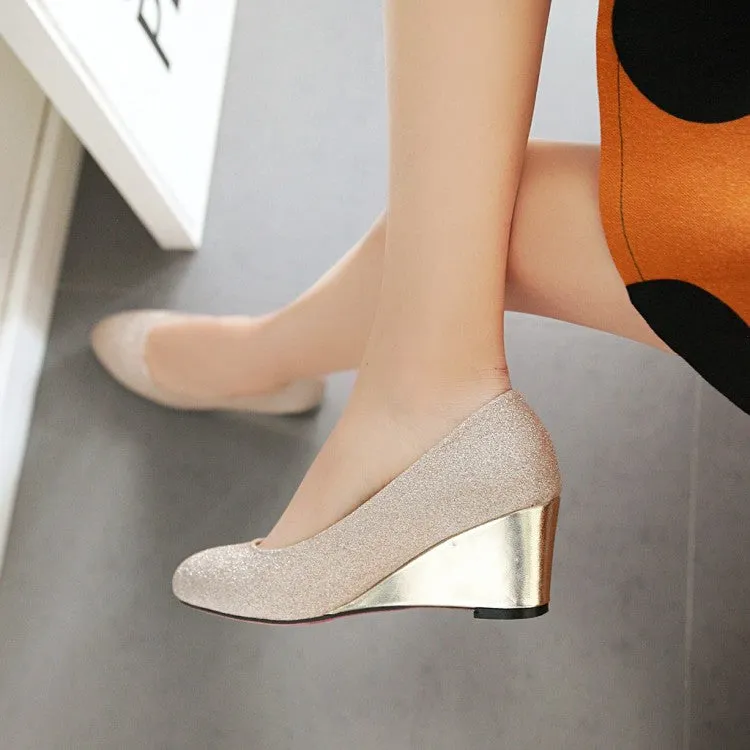 Women's Pumps Sequined Wedge Heels Shoes