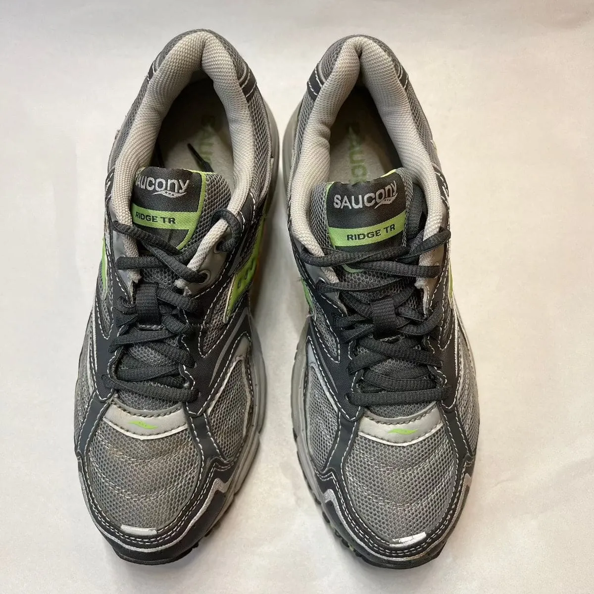 Women's Saucony •Ridge TR-Original• Trail Running Shoe - Gray/Green- Size 8.5M Preowned