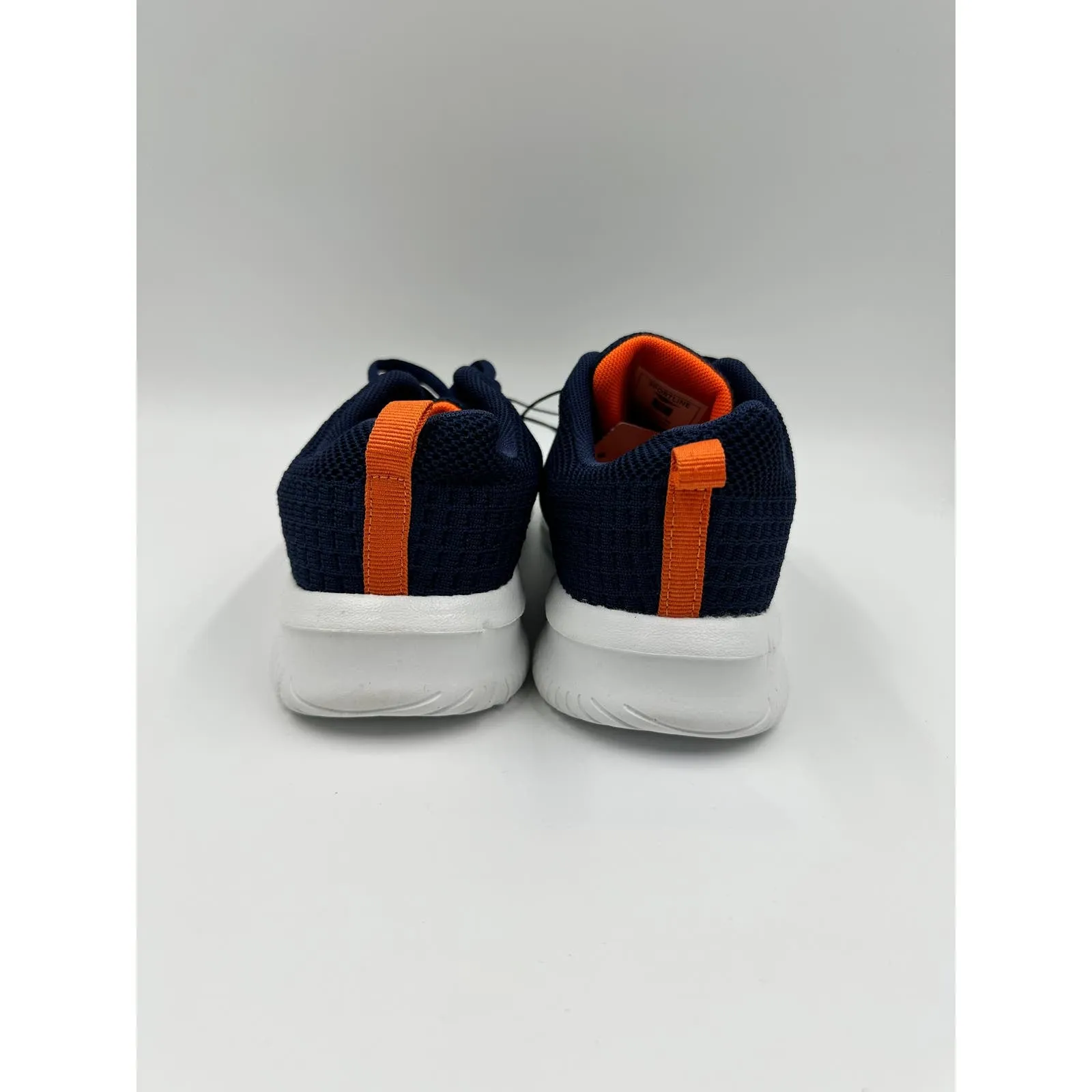 Women's Size 6, Navy Knit Upper with Orange Accents and Thick White Sole