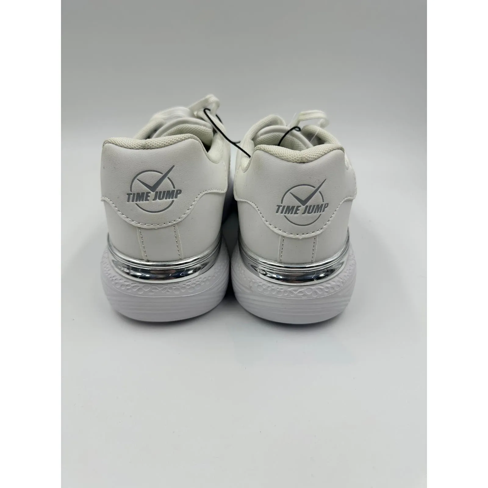 Women's Size 7, All White Synthetic Sneaker with Thick Sole for Ultimate Support