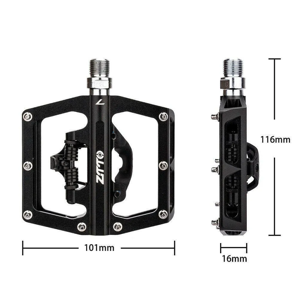 ZTTO Bike Pedal Mountain Bike SPD Pedals Aluminum Alloy Bicycle Pedals Dual Platform for MTB Mountain Bike Road Bike